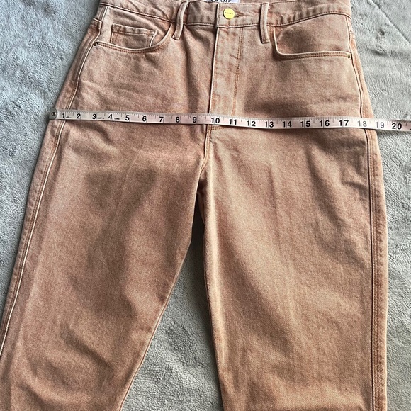 Frame Le Sylvie Slender Straight High-Rise Stretch Denim Jeans Sand Sz 28 - Picture 15 of 16